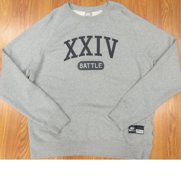 2012 KOBE BATTLE XXIV NIKE 100% COTTON SWEATSHIRT ASH GRAY Sz X-LARGE, XL
